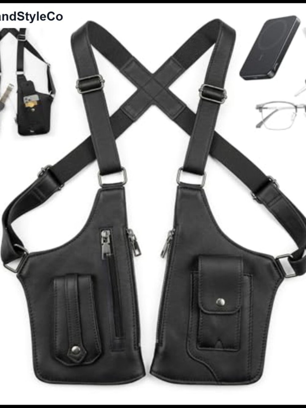 Classic Leather Shoulder Bag - Anti-Theft Crossbody Sling for Men, Adjustable
